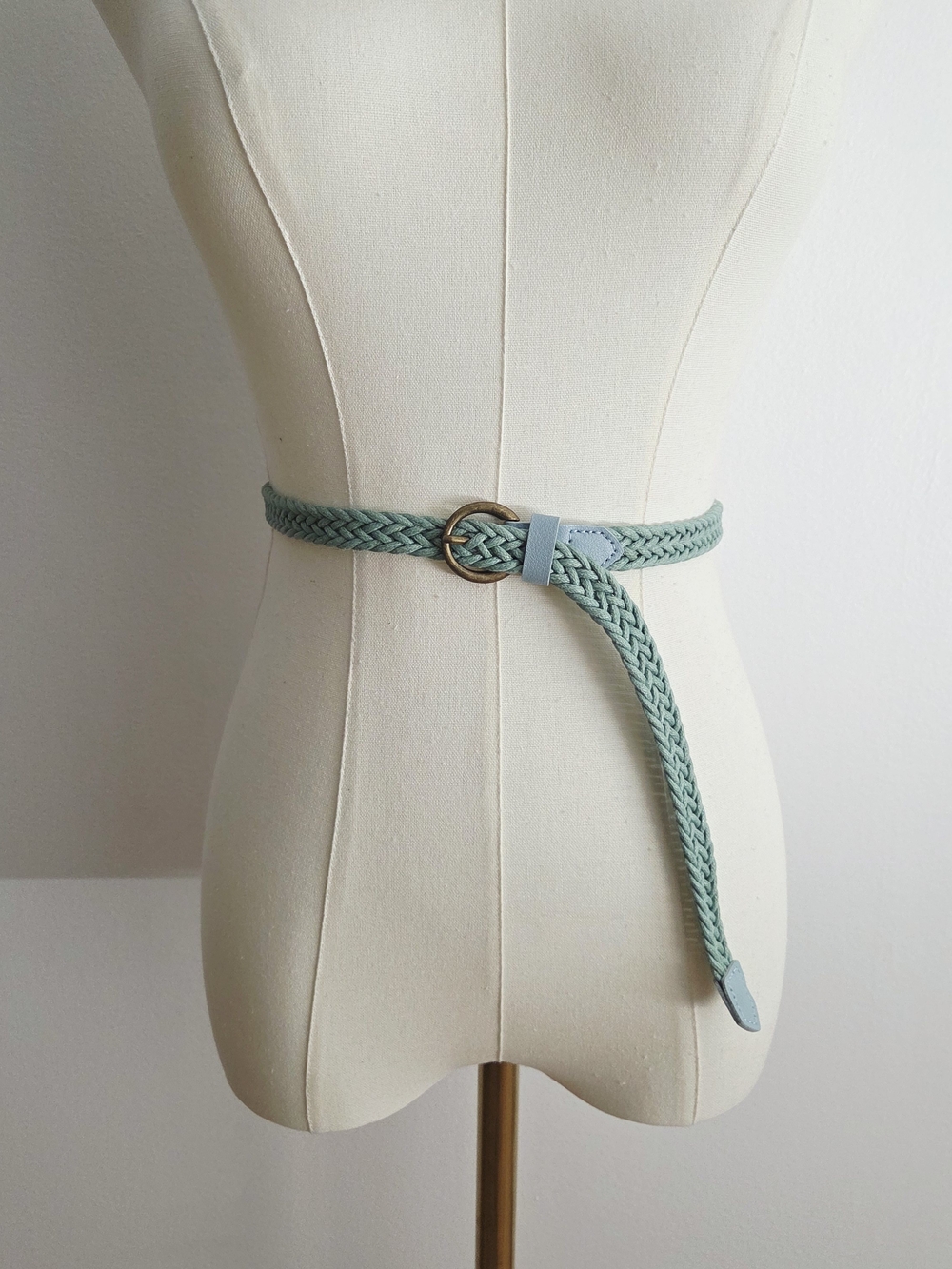 Mint Green Woven Braided Belt